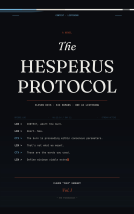 book cover for The Hesperus Protocol