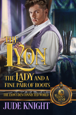 book cover for The Lyon, the Lady and a Fine Pair of Boots