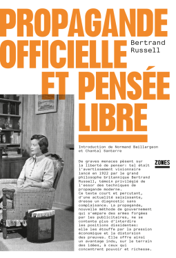 Couverture du livre pour Propagande officielle et pensée libre