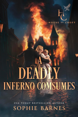 book cover for A Deadly Inferno Consumes