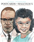 book cover for Postcards from Malcolm X