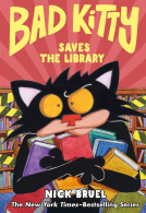 book cover for Bad Kitty Saves the Library (Graphic Novel)