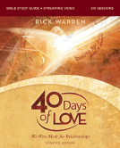book cover for 40 Days of Love Bible Study Guide plus Streaming Video, Updated Edition
