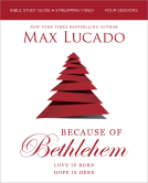 book cover for Because of Bethlehem Bible Study Guide + Streaming Video, Updated Edition