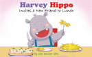 book cover for Harvey Hippo Invites a New Friend to Lunch