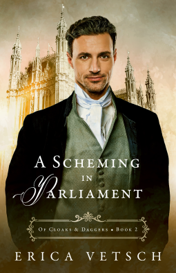 book cover for A Scheming in Parliament (Of Cloaks & Daggers 2)