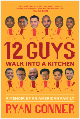 book cover for 12 Guys Walk Into a Kitchen