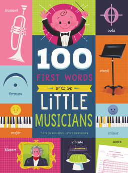 book cover for 100 First Words for Little Musicians