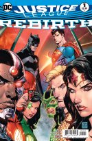 book cover for JUSTICE LEAGUE: REBIRTH #1 